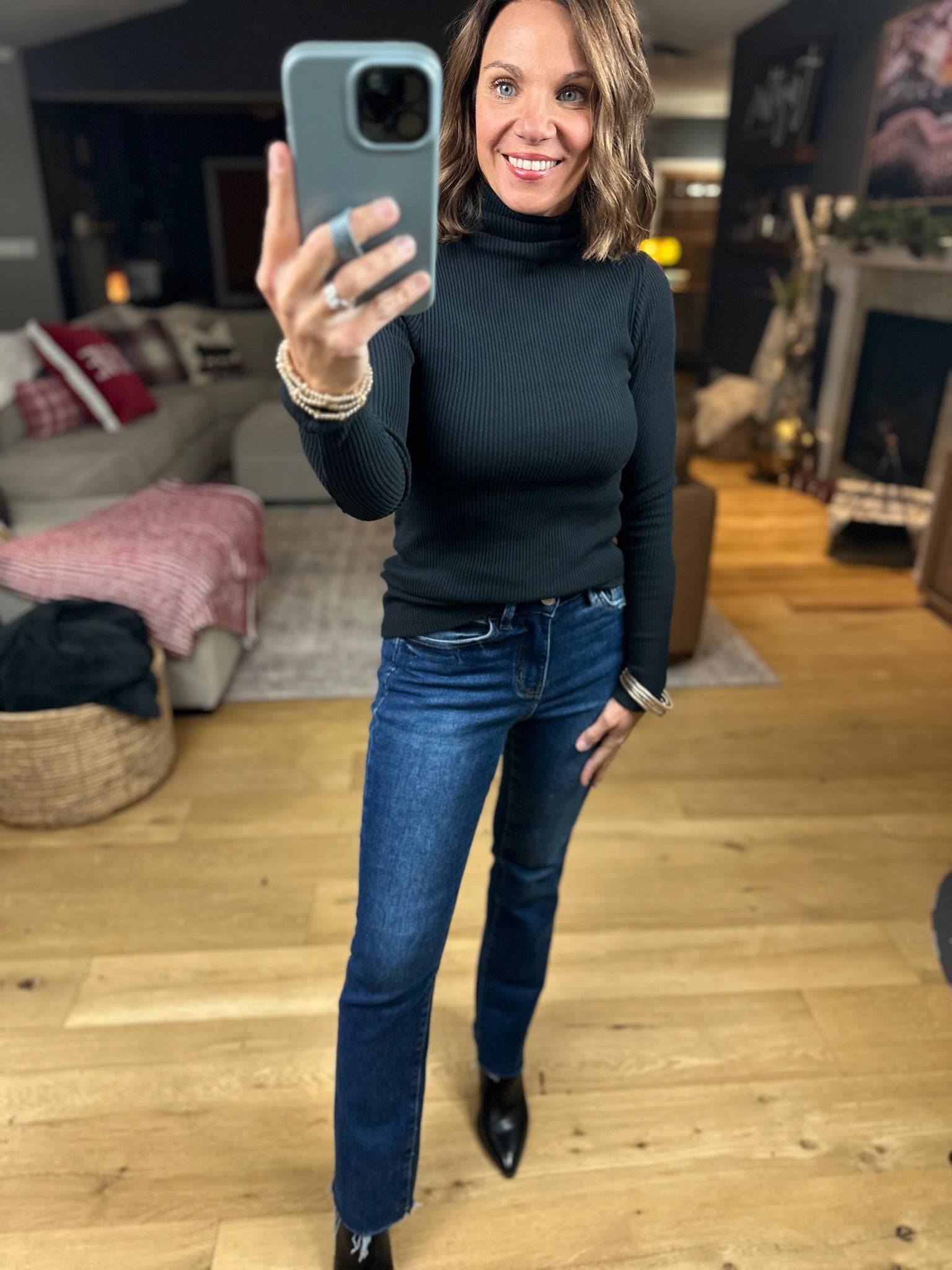 The Marissa Ribbed Turtle-Neck Top-Sweaters-By Together-Anna Kaytes Boutique, Women's Fashion Boutique in Grinnell, Iowa