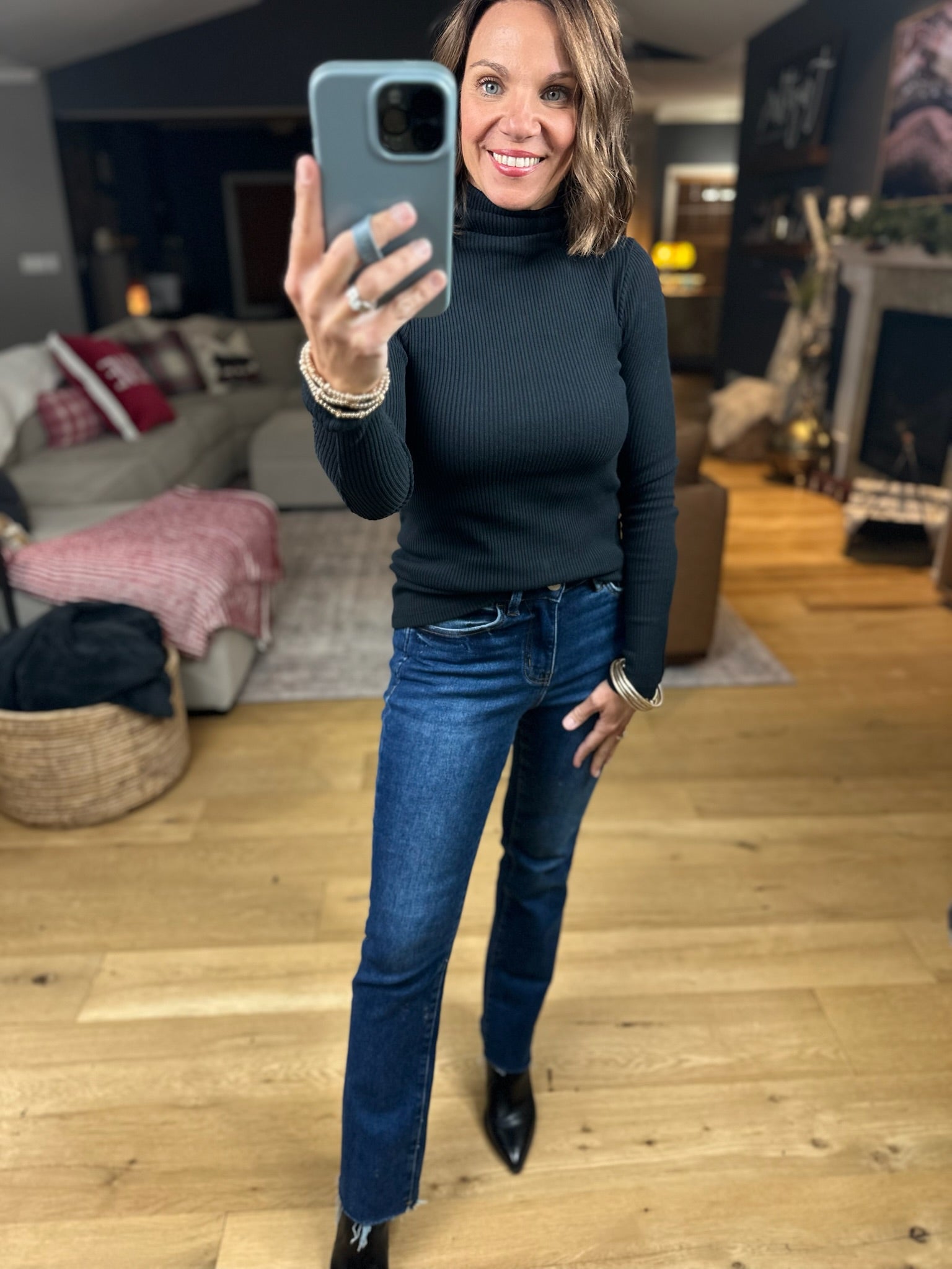 The Marissa Ribbed Turtle-Neck Top-Sweaters-By Together-Anna Kaytes Boutique, Women's Fashion Boutique in Grinnell, Iowa