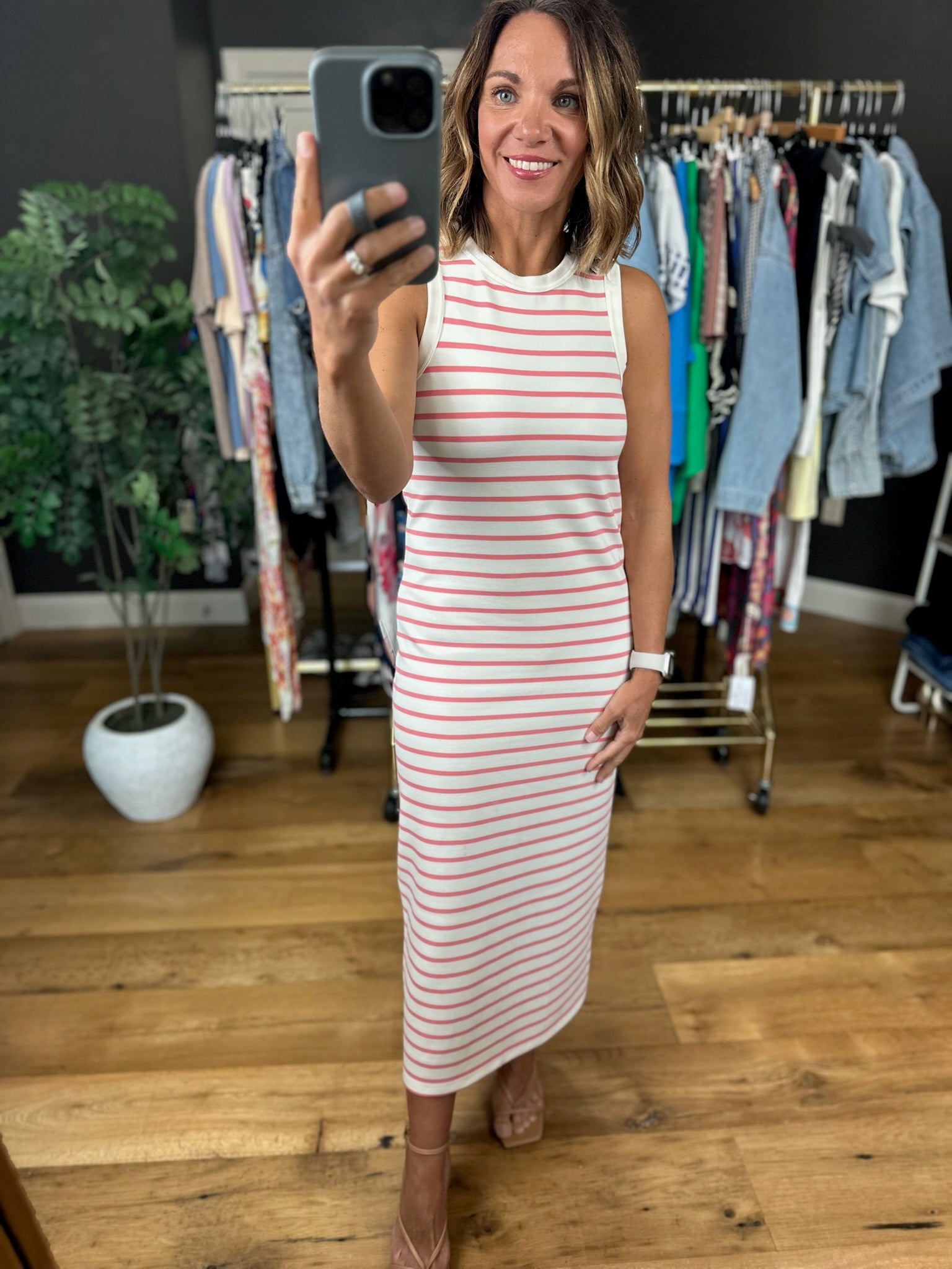 The Walter Striped Midi Dress-Dresses-Thread & Supply-Anna Kaytes Boutique, Women's Fashion Boutique in Grinnell, Iowa