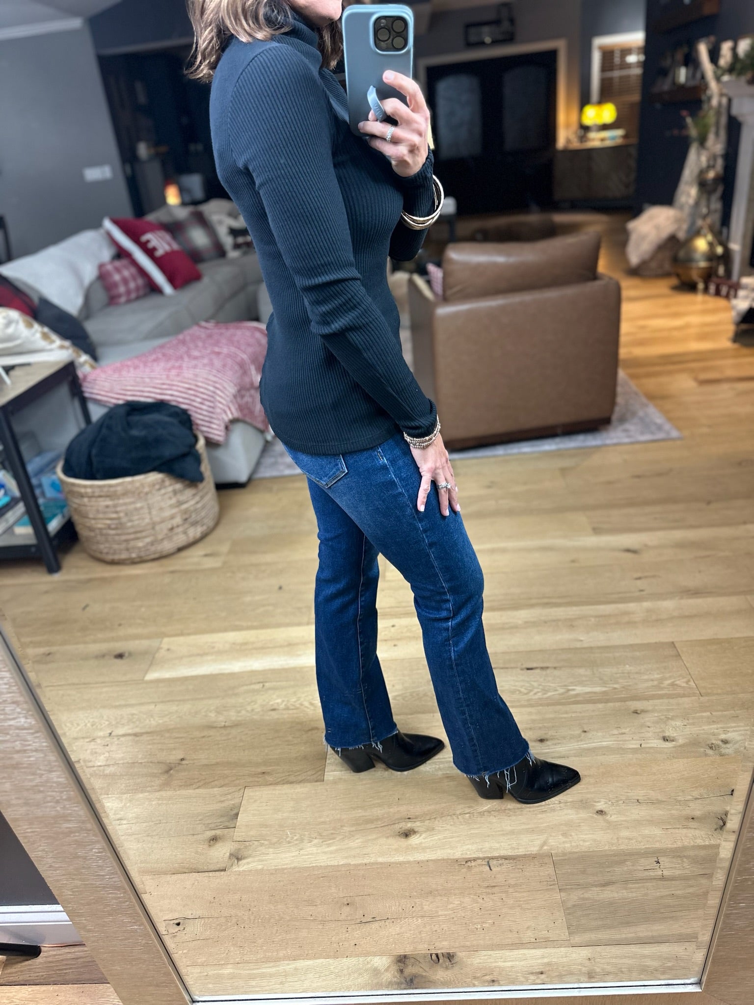 The Marissa Ribbed Turtle-Neck Top-Sweaters-By Together-Anna Kaytes Boutique, Women's Fashion Boutique in Grinnell, Iowa