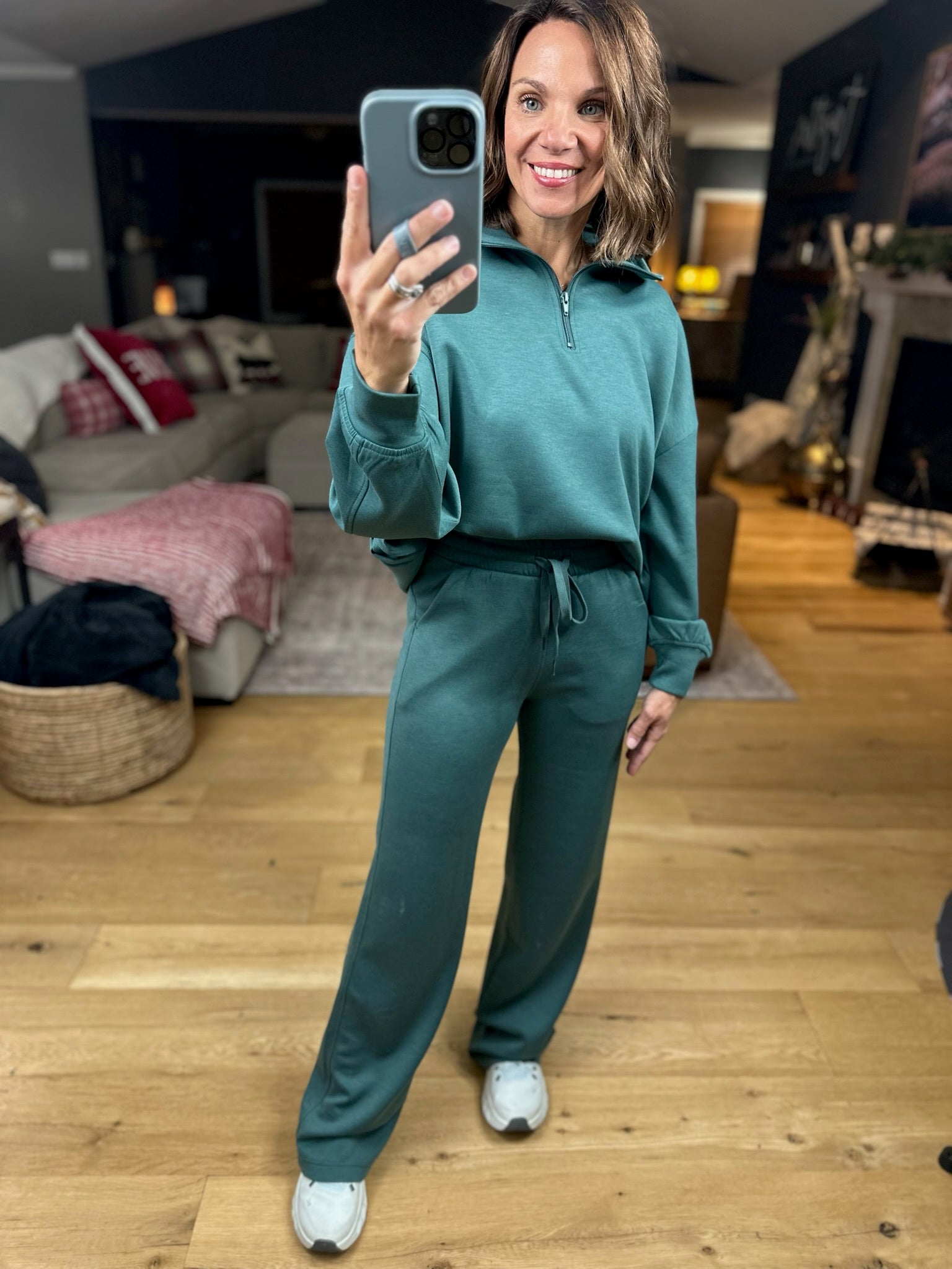 The Emma 3/4 Sleeve + Pocket Pant Set-Sweaters-Zenana-Anna Kaytes Boutique, Women's Fashion Boutique in Grinnell, Iowa