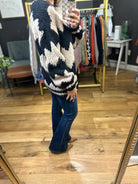 The Marcia Zig-Zag Stitch Sweater-Sweaters-Entro T21823-Anna Kaytes Boutique, Women's Fashion Boutique in Grinnell, Iowa