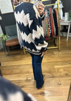 The Marcia Zig-Zag Stitch Sweater-Sweaters-Entro T21823-Anna Kaytes Boutique, Women's Fashion Boutique in Grinnell, Iowa