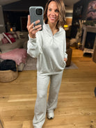 The Emma 3/4 Sleeve + Pocket Pant Set-Sweaters-Zenana-Anna Kaytes Boutique, Women's Fashion Boutique in Grinnell, Iowa