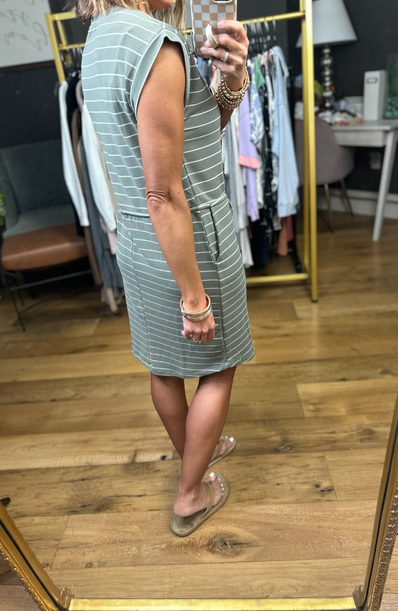 The Maggie Striped Cinch-Waist Dress - Multiple Options-Staccato-Anna Kaytes Boutique, Women's Fashion Boutique in Grinnell, Iowa