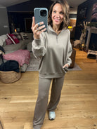 The Emma 3/4 Sleeve + Pocket Pant Set-Sweaters-Zenana-Anna Kaytes Boutique, Women's Fashion Boutique in Grinnell, Iowa