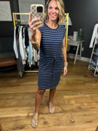 The Maggie Striped Cinch-Waist Dress - Multiple Options-Staccato-Anna Kaytes Boutique, Women's Fashion Boutique in Grinnell, Iowa