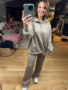 The Emma 3/4 Sleeve + Pocket Pant Set-Sweaters-Zenana-Anna Kaytes Boutique, Women's Fashion Boutique in Grinnell, Iowa