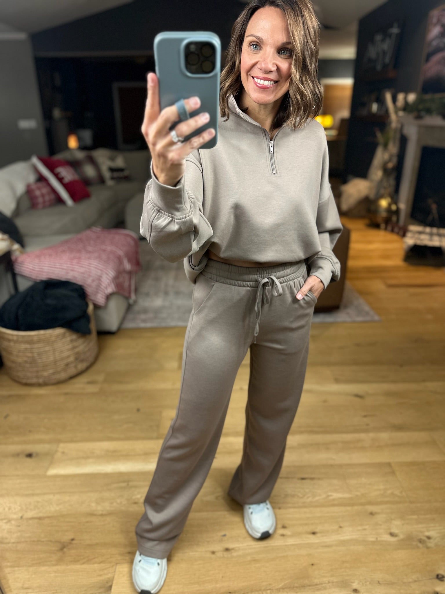 The Emma 3/4 Sleeve + Pocket Pant Set-Sweaters-Zenana-Anna Kaytes Boutique, Women's Fashion Boutique in Grinnell, Iowa