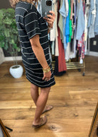 The Kick Back Striped Pocket T-Shirt Dress-Dresses-Thread & Supply-Anna Kaytes Boutique, Women's Fashion Boutique in Grinnell, Iowa