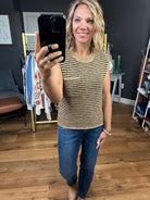 Near You Striped Pocket Knit Top - Camel/Black-Short Sleeves-Thread & Supply-Anna Kaytes Boutique, Women's Fashion Boutique in Grinnell, Iowa