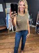 Near You Striped Pocket Knit Top - Camel/Black-Short Sleeves-Thread & Supply-Anna Kaytes Boutique, Women's Fashion Boutique in Grinnell, Iowa