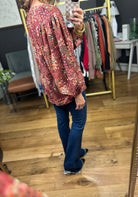 The Sydney Printed Blouse-Top-Entro T22048-Anna Kaytes Boutique, Women's Fashion Boutique in Grinnell, Iowa