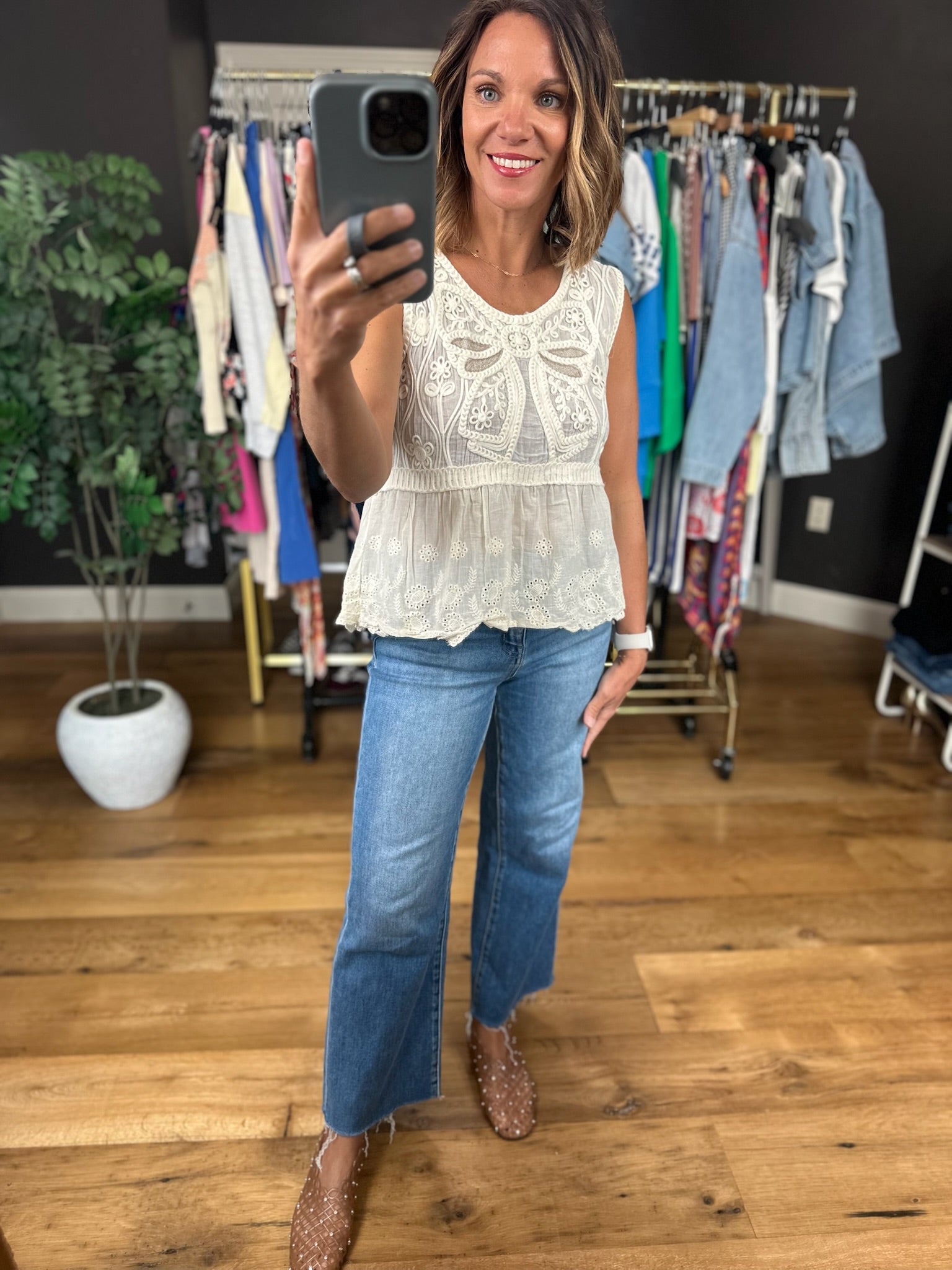 Charming Look Crochet-Detail Top-Sleeveless-POL-Anna Kaytes Boutique, Women's Fashion Boutique in Grinnell, Iowa