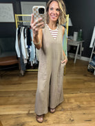 Beyond It All Wide-Leg Jumpsuit - Mocha-Staccato-Anna Kaytes Boutique, Women's Fashion Boutique in Grinnell, Iowa