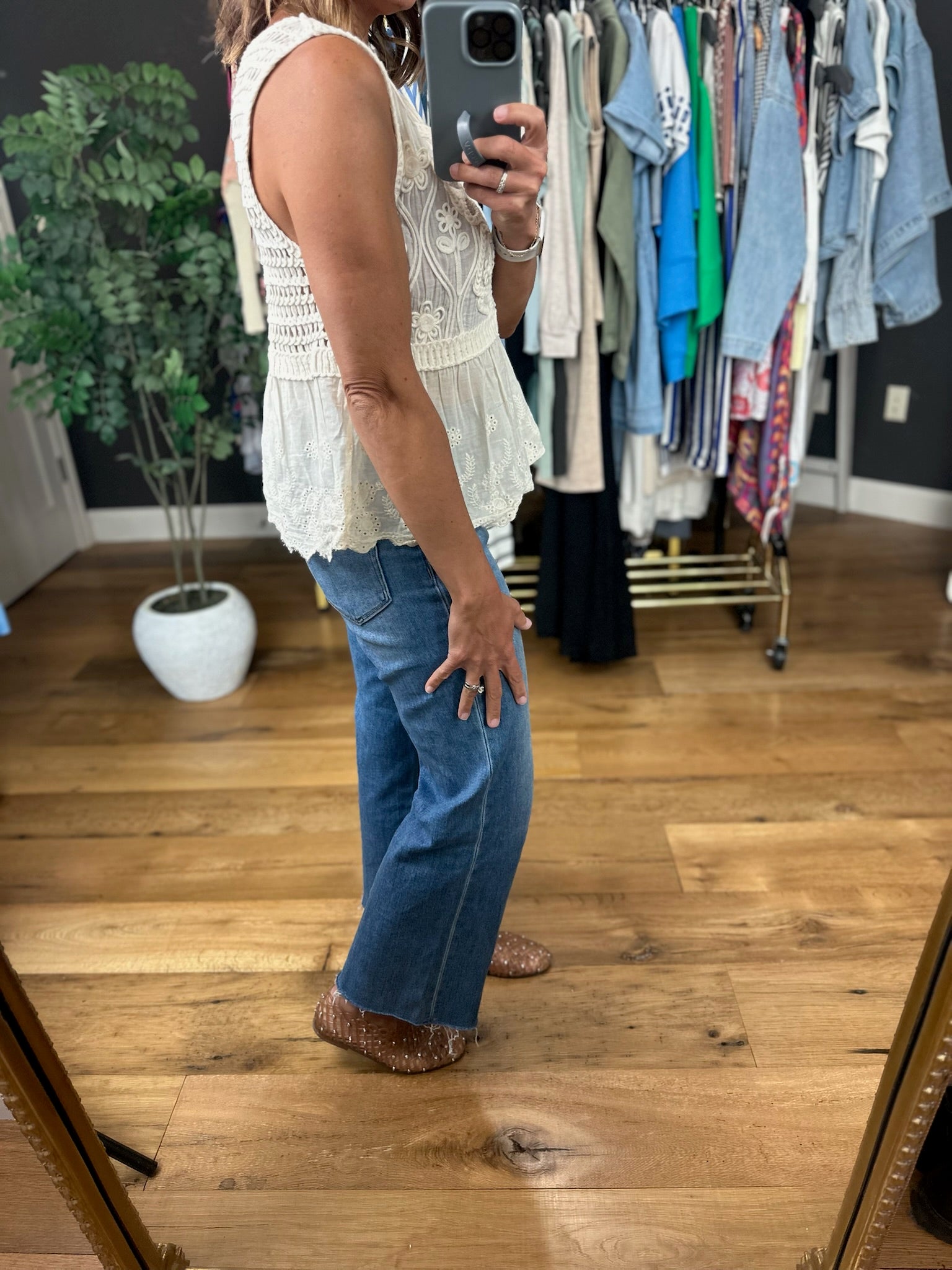 Charming Look Crochet-Detail Top-Sleeveless-POL-Anna Kaytes Boutique, Women's Fashion Boutique in Grinnell, Iowa