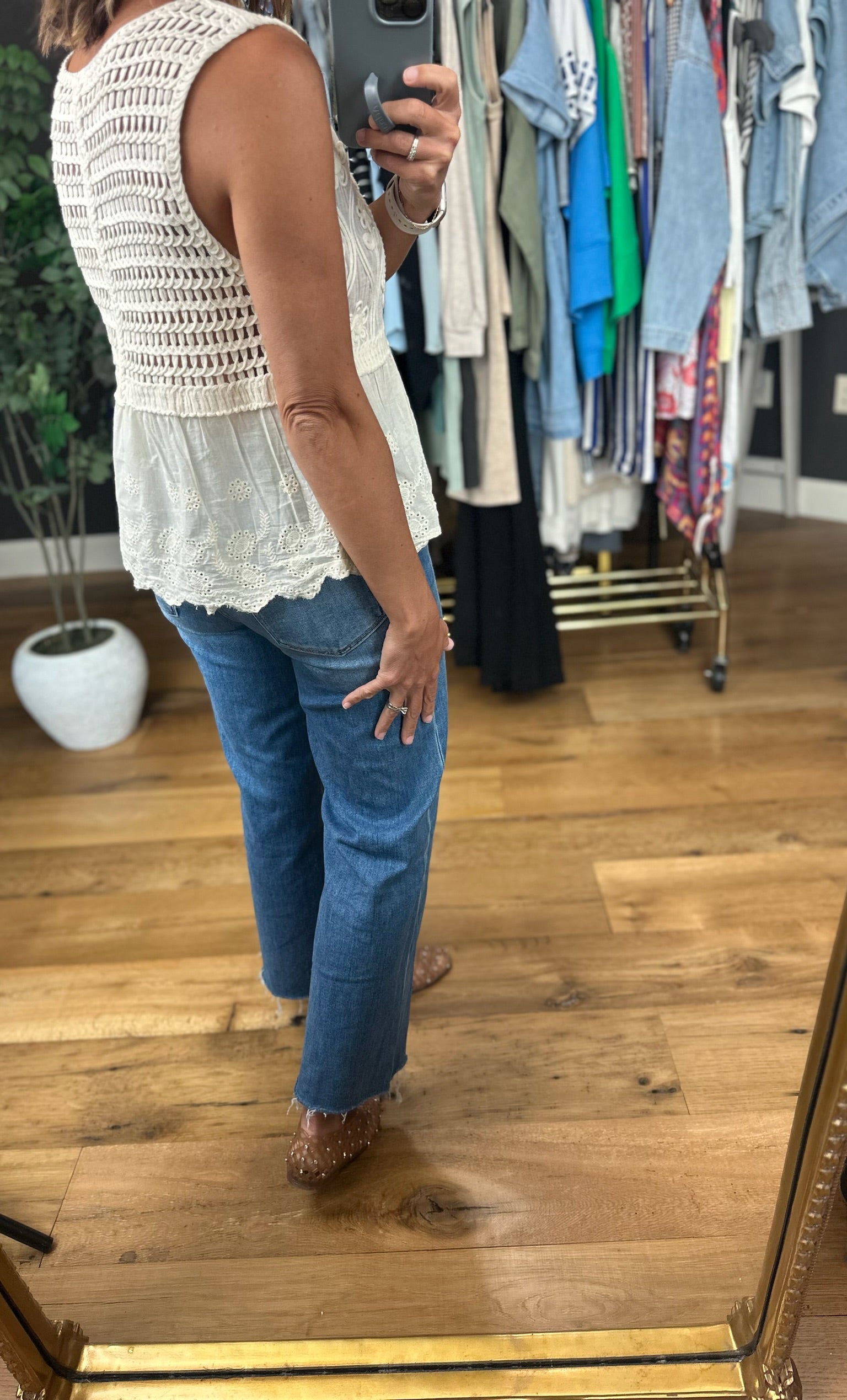 Charming Look Crochet-Detail Top-Sleeveless-POL-Anna Kaytes Boutique, Women's Fashion Boutique in Grinnell, Iowa