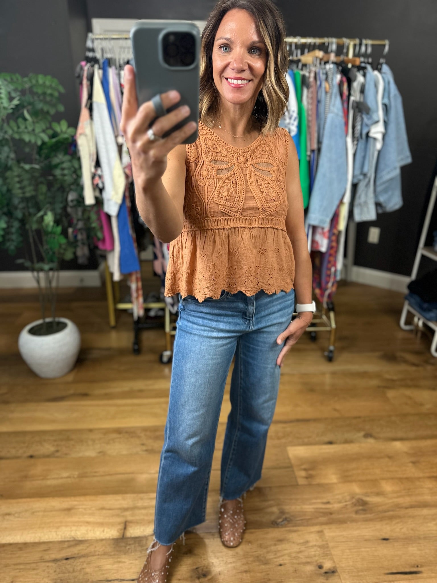 Charming Look Crochet-Detail Top-Sleeveless-POL-Anna Kaytes Boutique, Women's Fashion Boutique in Grinnell, Iowa