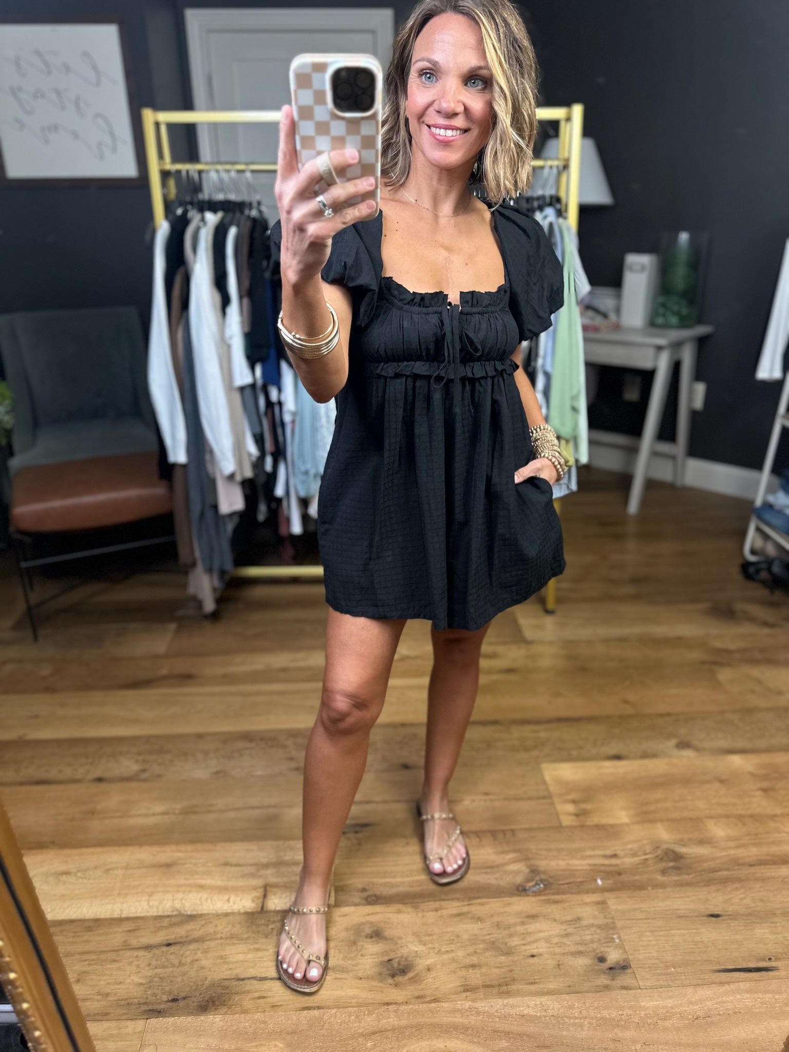 The Right Way Short Sleeve Romper - Black-Vervet-Anna Kaytes Boutique, Women's Fashion Boutique in Grinnell, Iowa