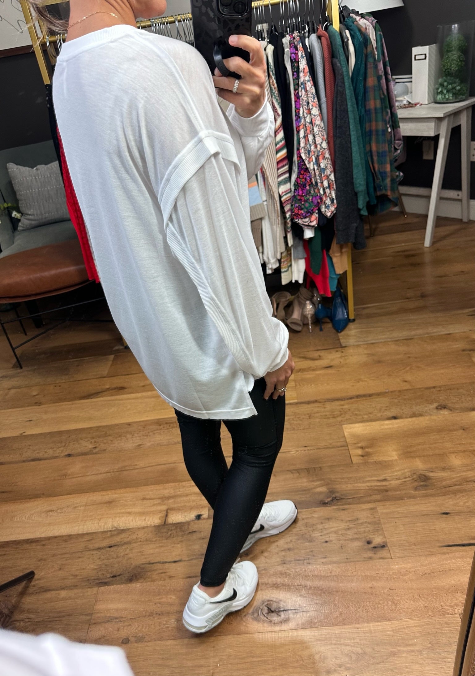 Details Matter Henley Long Sleeve With Pleated Detail Sleeve - Multiple Options-Long Sleeves-Wishlist wl22-7319-Anna Kaytes Boutique, Women's Fashion Boutique in Grinnell, Iowa