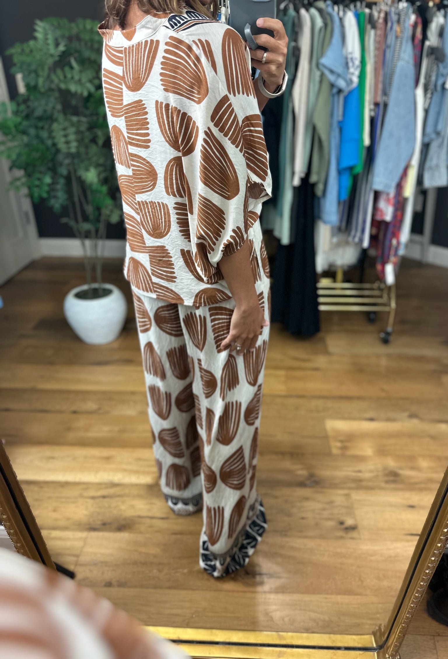 Coastal Drift Patterned 2-Piece Set-Short Sleeves-Glam-Anna Kaytes Boutique, Women's Fashion Boutique in Grinnell, Iowa