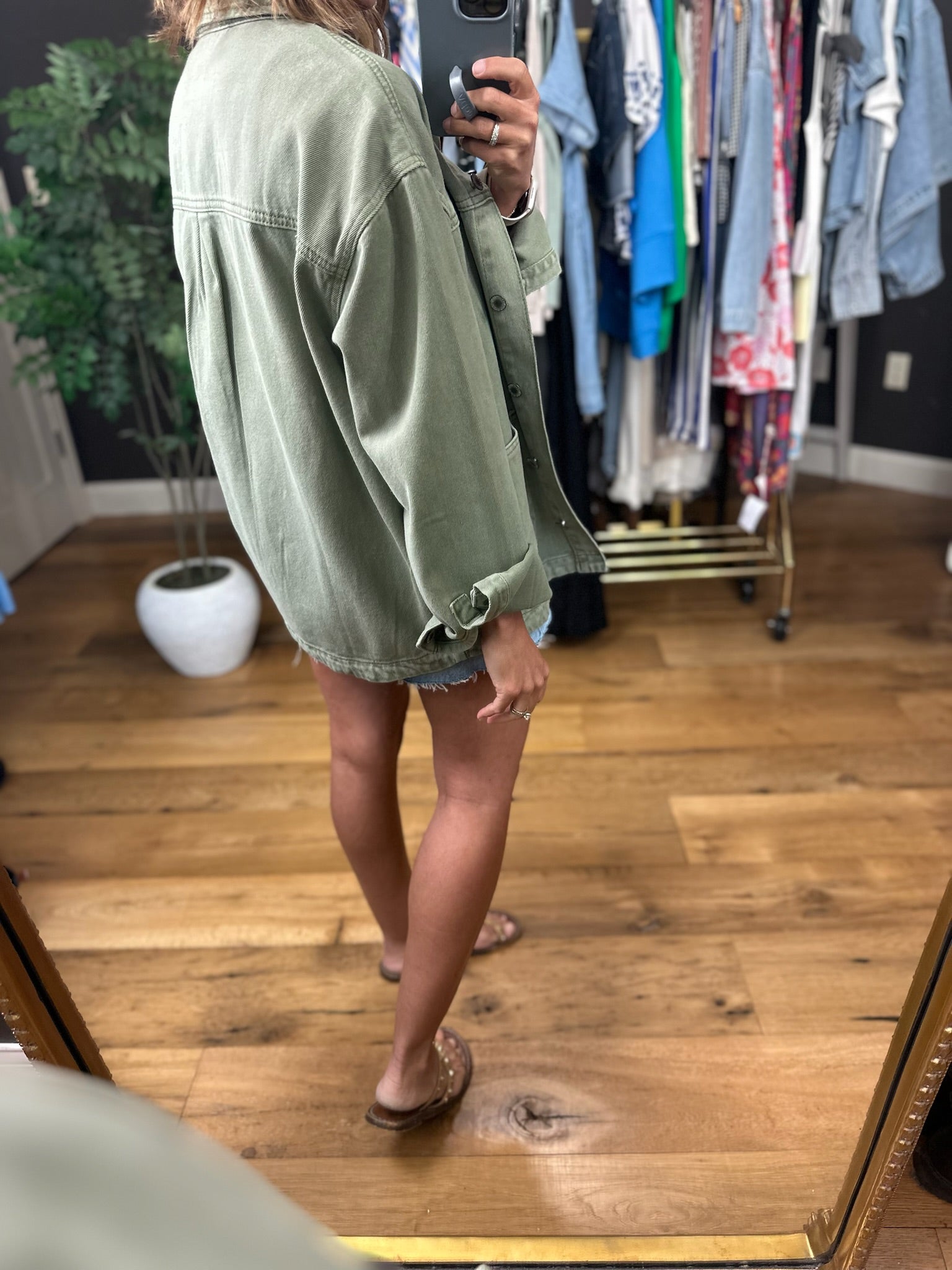 Pure Happenstance Denim Jacket-Sweaters-Wishlist-Anna Kaytes Boutique, Women's Fashion Boutique in Grinnell, Iowa