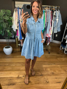 Holding On Denim Dress-Dresses-Wishlist-Anna Kaytes Boutique, Women's Fashion Boutique in Grinnell, Iowa