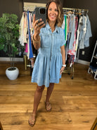 Holding On Denim Dress-Dresses-Wishlist-Anna Kaytes Boutique, Women's Fashion Boutique in Grinnell, Iowa