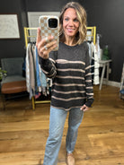 Better Than Most Striped Knit Top - Charcoal-Be Cool-Anna Kaytes Boutique, Women's Fashion Boutique in Grinnell, Iowa