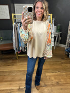 My Own Way Statement Sleeve Top - Khaki-Easel-Anna Kaytes Boutique, Women's Fashion Boutique in Grinnell, Iowa