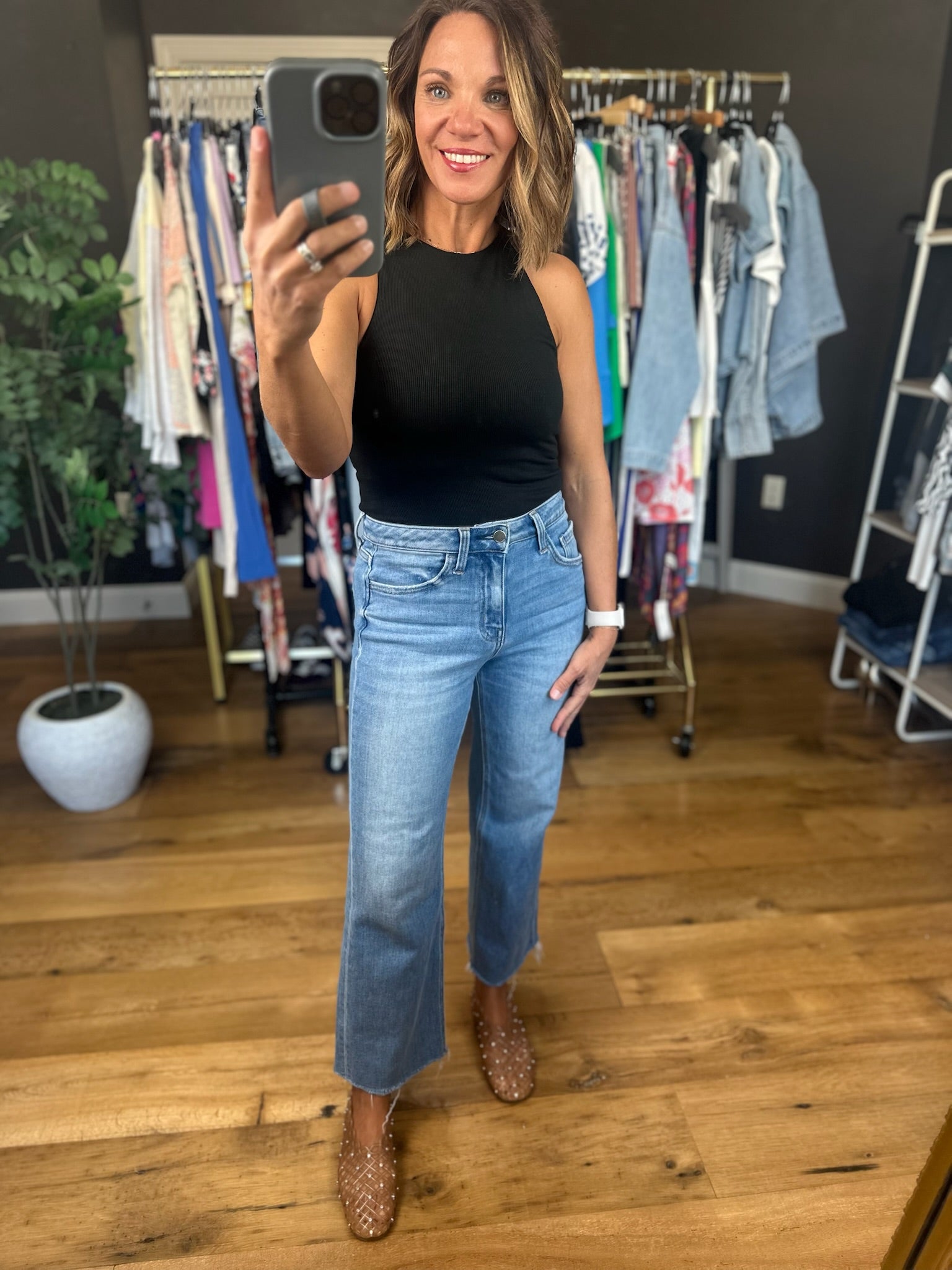 Half Of Me High-Neck Bodysuit-Sleeveless-By Together-Anna Kaytes Boutique, Women's Fashion Boutique in Grinnell, Iowa