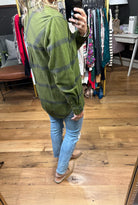 Regret Nothing Plaid Button-Down Top - Dark Olive/Navy-Long Sleeves-Thread & Supply T1709cfts-Anna Kaytes Boutique, Women's Fashion Boutique in Grinnell, Iowa