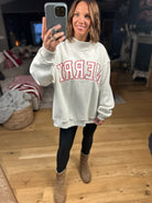 Merry Mock-Neck Sweatshirt - Grey-Sweaters-Bucketlist-Anna Kaytes Boutique, Women's Fashion Boutique in Grinnell, Iowa