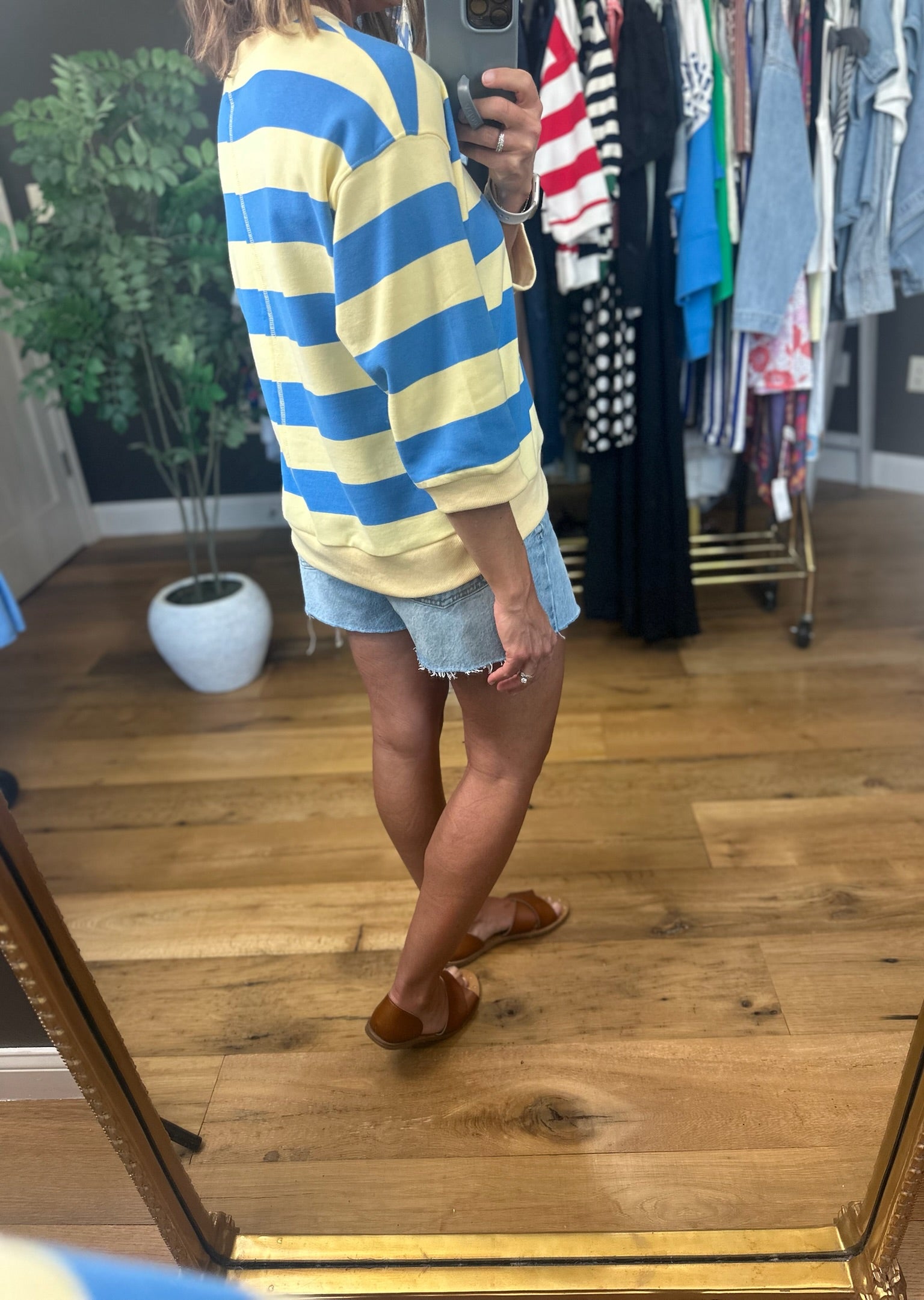 Nights of Summer Striped Crew-Sweaters-Jodifl-Anna Kaytes Boutique, Women's Fashion Boutique in Grinnell, Iowa