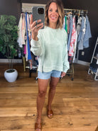 Reach The Point Washed Crew-Sweaters-JOA-Anna Kaytes Boutique, Women's Fashion Boutique in Grinnell, Iowa