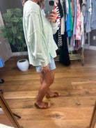 Reach The Point Washed Crew-Sweaters-JOA-Anna Kaytes Boutique, Women's Fashion Boutique in Grinnell, Iowa