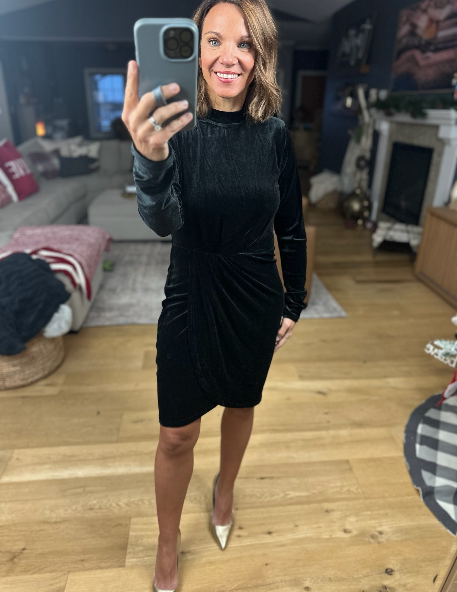 Lost In The Stars Velvet Dress-Dresses-Vine & Love-Anna Kaytes Boutique, Women's Fashion Boutique in Grinnell, Iowa