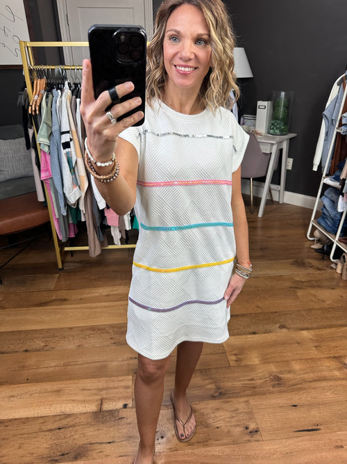 Color My World Striped Pocket Dress - Off-White-Entro-Anna Kaytes Boutique, Women's Fashion Boutique in Grinnell, Iowa