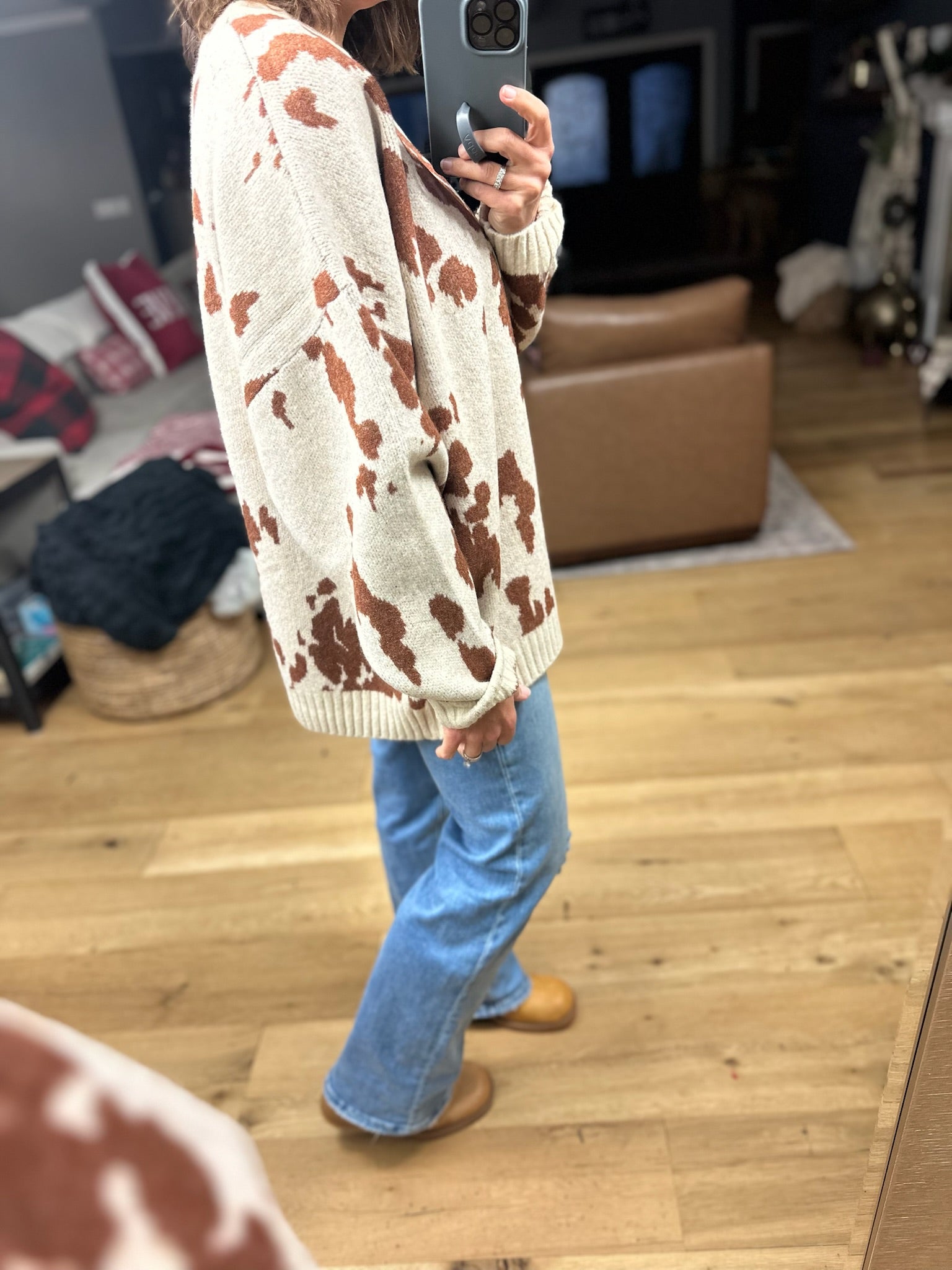 Spotted By You Printed Sweater-Sweaters-By Together-Anna Kaytes Boutique, Women's Fashion Boutique in Grinnell, Iowa