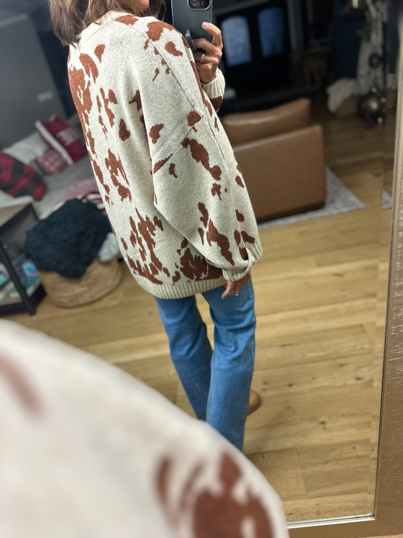 Spotted By You Printed Sweater-Sweaters-By Together-Anna Kaytes Boutique, Women's Fashion Boutique in Grinnell, Iowa