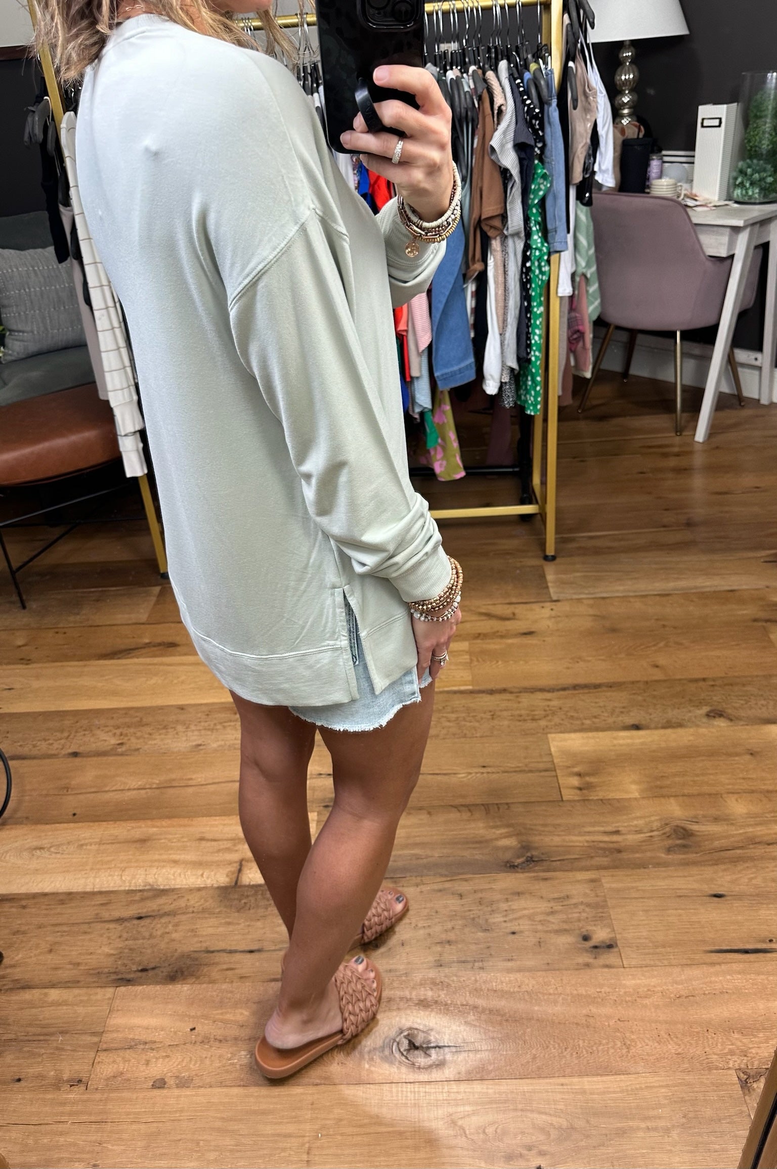 Think About It Super Soft Crew - Multiple Options-Long Sleeves-Thread & Supply-Anna Kaytes Boutique, Women's Fashion Boutique in Grinnell, Iowa