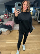 Bet On You Mock Crew Top-Sweaters-Day & Moon-Anna Kaytes Boutique, Women's Fashion Boutique in Grinnell, Iowa