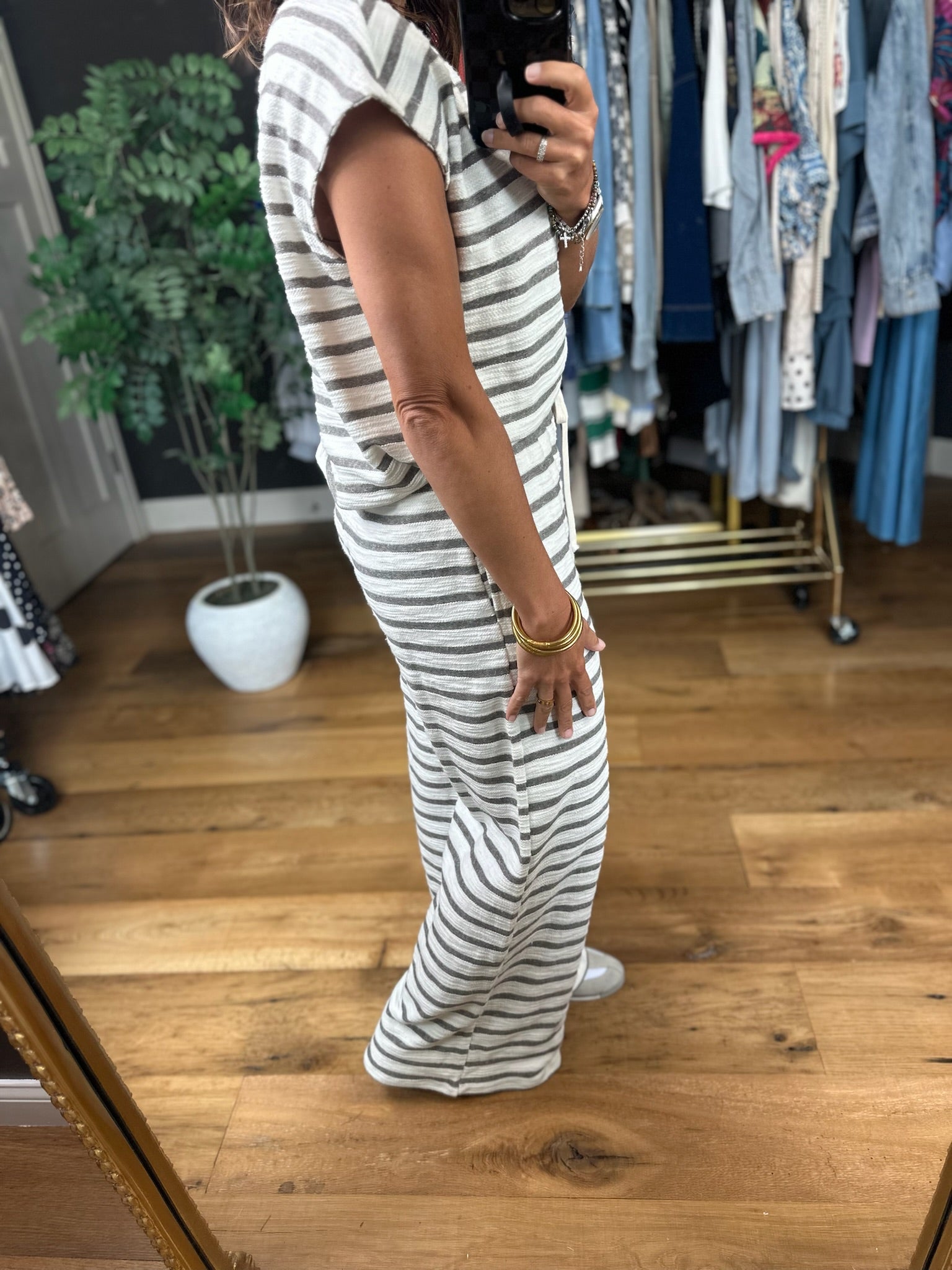 Living In Comfort Striped Two-Piece Set-Two Piece Set-Blu Pepper-Anna Kaytes Boutique, Women's Fashion Boutique in Grinnell, Iowa