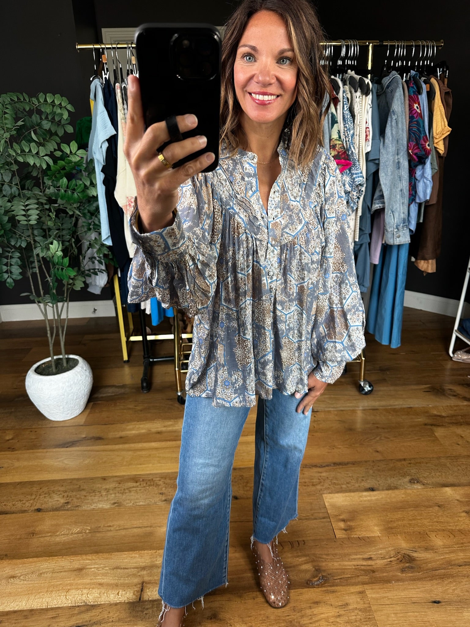 Help You Through Patterned Top-Long Sleeves-ee:some-Anna Kaytes Boutique, Women's Fashion Boutique in Grinnell, Iowa