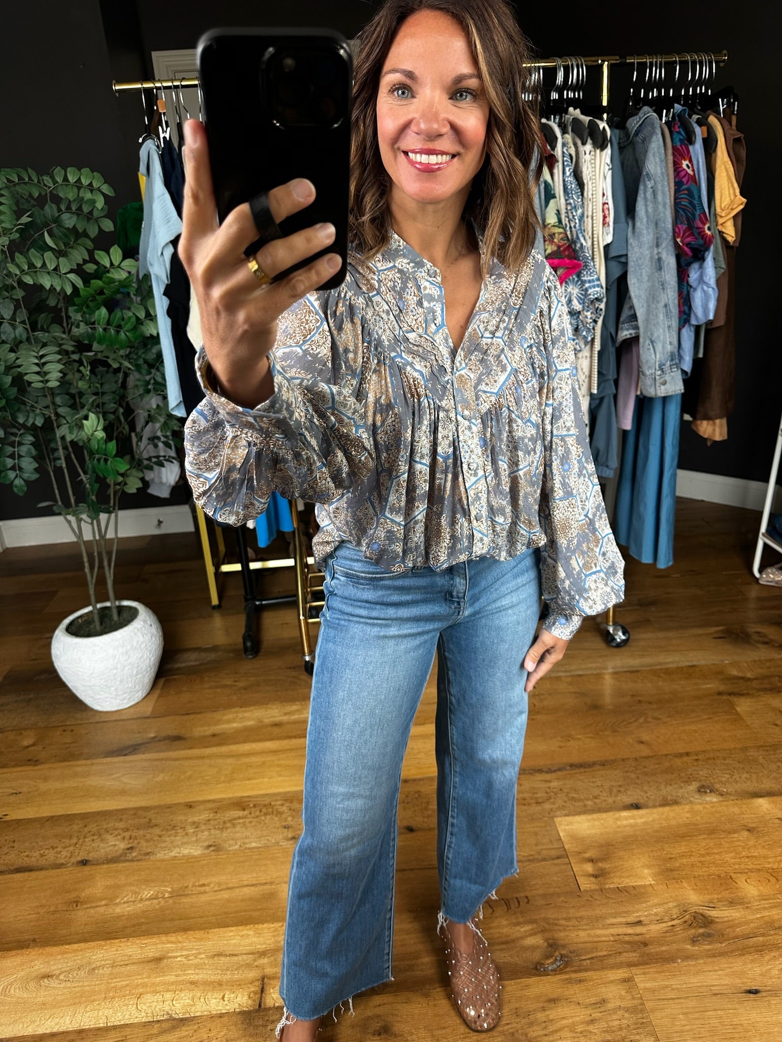 Help You Through Patterned Top-Long Sleeves-ee:some-Anna Kaytes Boutique, Women's Fashion Boutique in Grinnell, Iowa