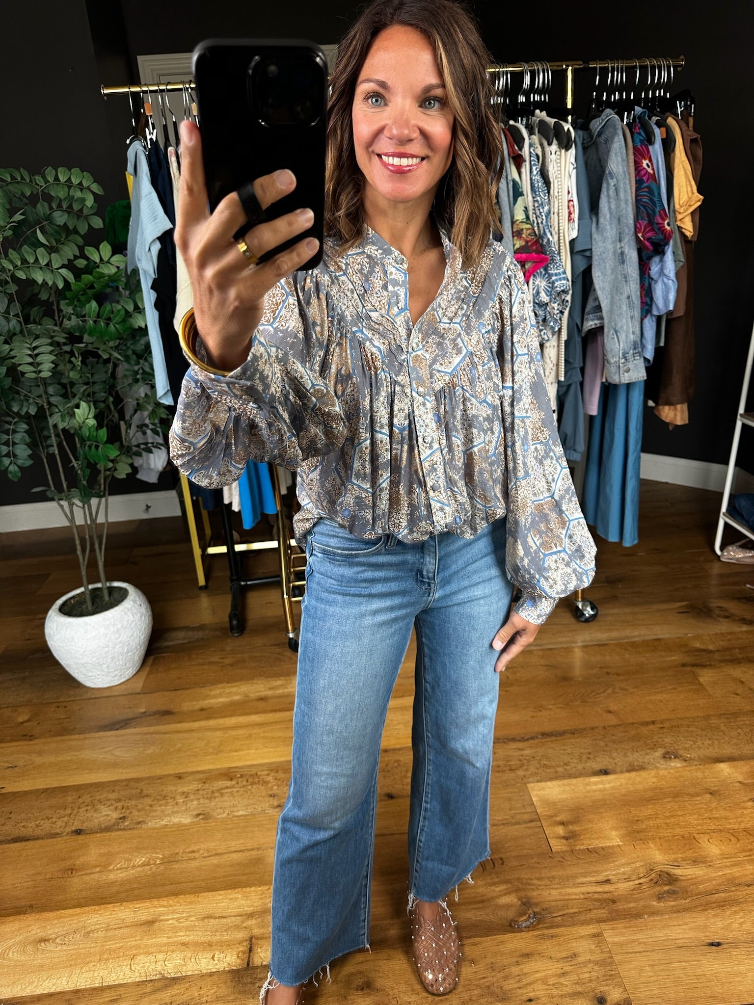 Help You Through Patterned Top-Long Sleeves-ee:some-Anna Kaytes Boutique, Women's Fashion Boutique in Grinnell, Iowa