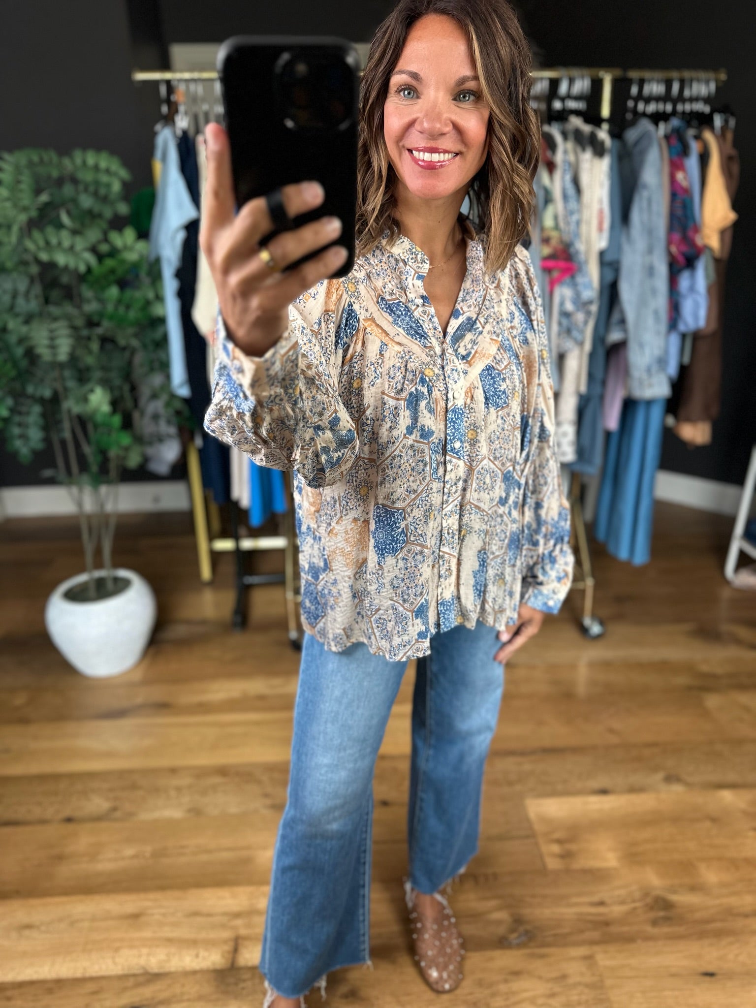 Help You Through Patterned Top-Long Sleeves-ee:some-Anna Kaytes Boutique, Women's Fashion Boutique in Grinnell, Iowa