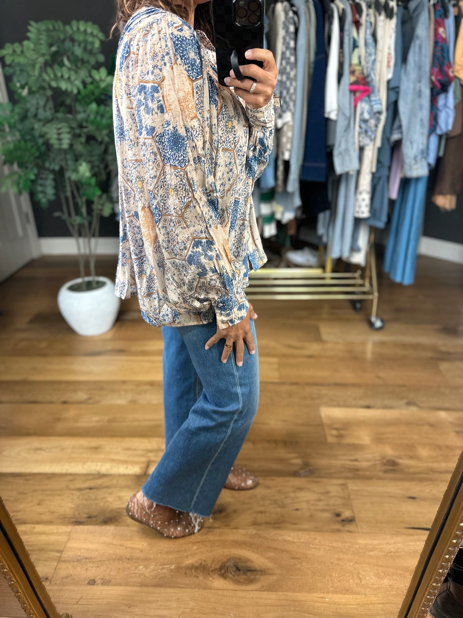 Help You Through Patterned Top-Long Sleeves-ee:some-Anna Kaytes Boutique, Women's Fashion Boutique in Grinnell, Iowa