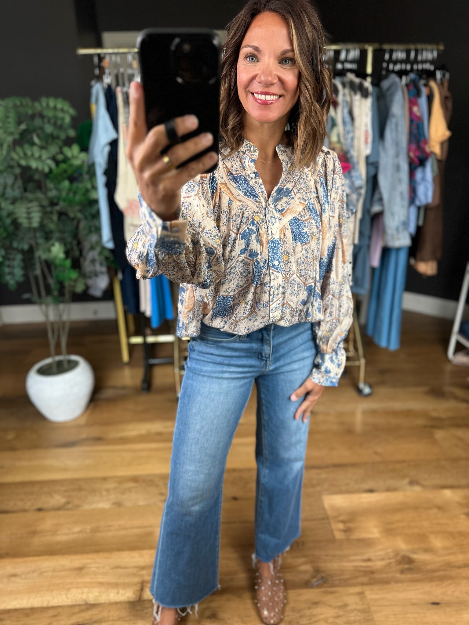 Help You Through Patterned Top-Long Sleeves-ee:some-Anna Kaytes Boutique, Women's Fashion Boutique in Grinnell, Iowa