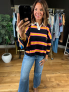 Know The Deal Rugby Polo-Long Sleeves-ee:some-Anna Kaytes Boutique, Women's Fashion Boutique in Grinnell, Iowa